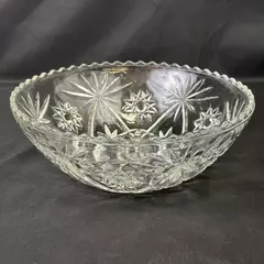 Anchor Hocking Prescut Glass Salad Serving Bowl 10.75 Inches Diameter
