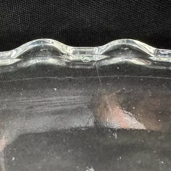 Anchor Hocking Prescut Glass Salad Serving Bowl 10.75 Inches Diameter