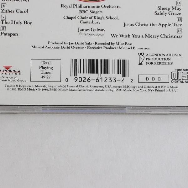 James Galway's Christmas Carol Holiday Music CD 1986 RCA Victor Gold Seal