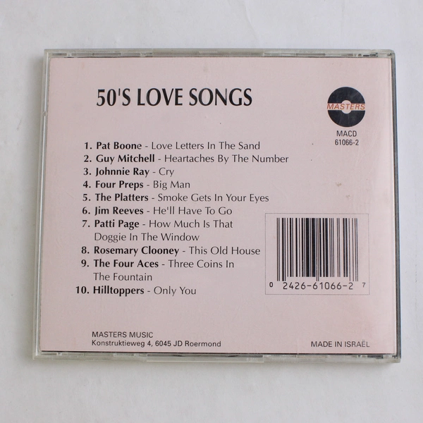 50's Love Songs Music CD Masters Music Made in Israel