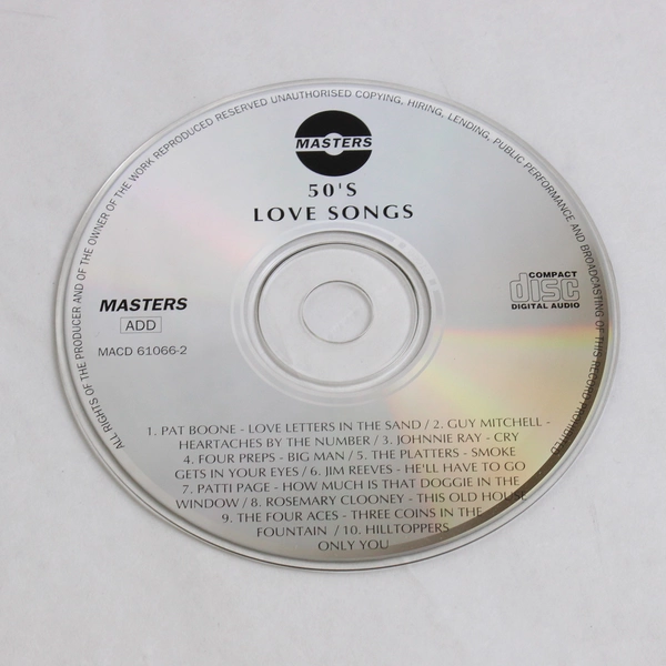 50's Love Songs Music CD Masters Music Made in Israel