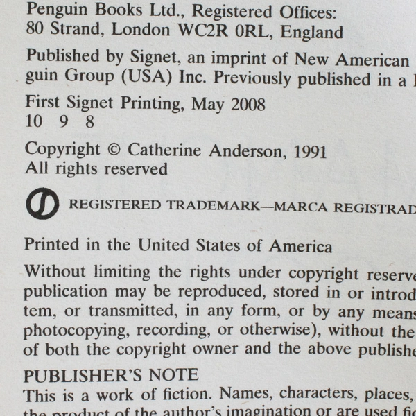 Lot of 2 Catherine Anderson Novels Comanche Moon & Indigo Blue 2008 & 2010 PB