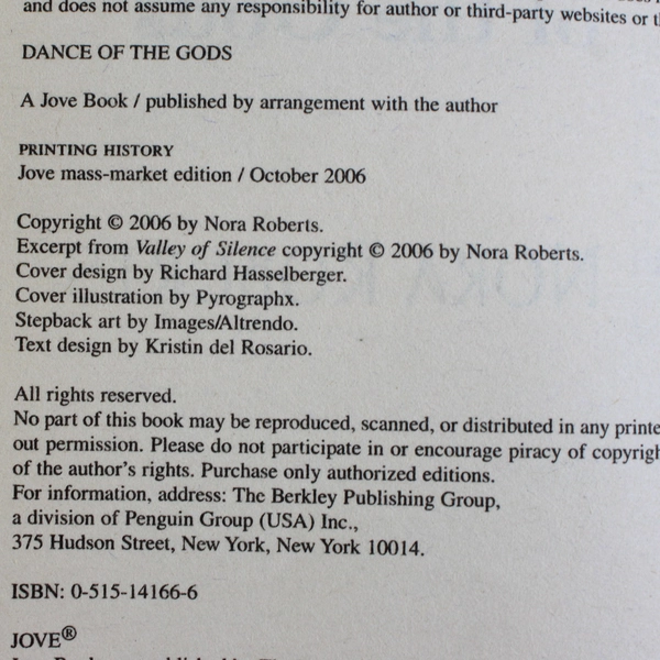 Lot of 2 Nora Roberts Novels Dance of the Gods & High Noon Paperback