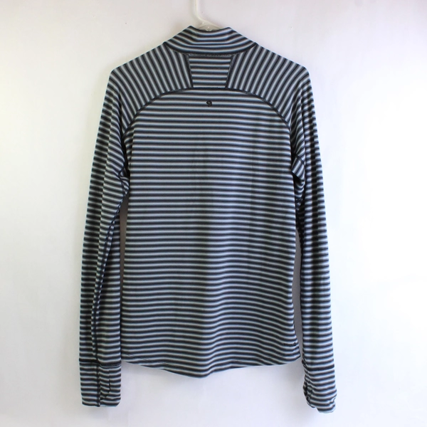 Mountain Hard Wear Gray & Black Striped Long Sleeve Athletic Top Women's Medium