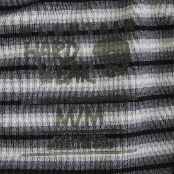 Mountain Hard Wear Gray & Black Striped Long Sleeve Athletic Top Women's Medium