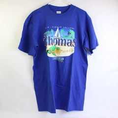 NWT Galapago St. Thomas U.S. Virgin Islands Blue Graphic T-Shirt Adult Large