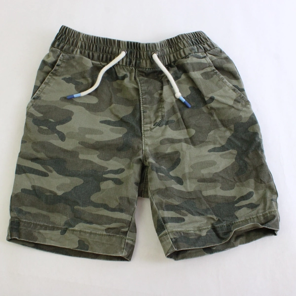 GAP Kids Green Camo Pull On Drawstring Shorts Boys' Size Small