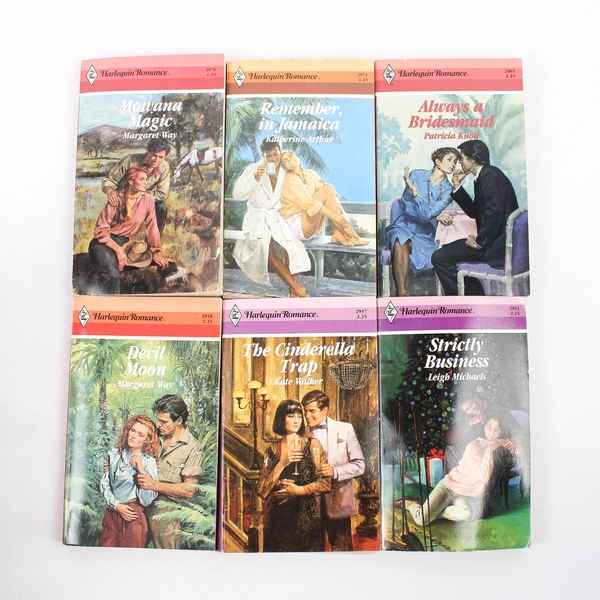 Lot of 6 Vintage Harlequin Romance Novels By Various Authors 1988 - 1989 PB