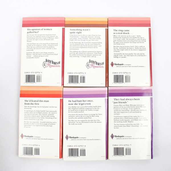 Lot of 6 Vintage Harlequin Romance Novels By Various Authors 1988 - 1989 PB