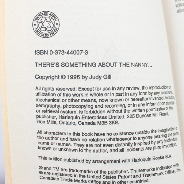 Harlequin Love & Laughter #7 There's Something About the Nanny by Judy Gill PB