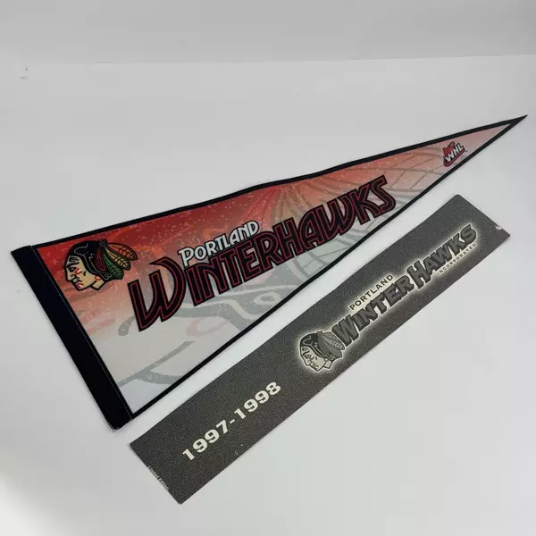 Portland Winterhawks Pennon and 1997-1998 Season Banner