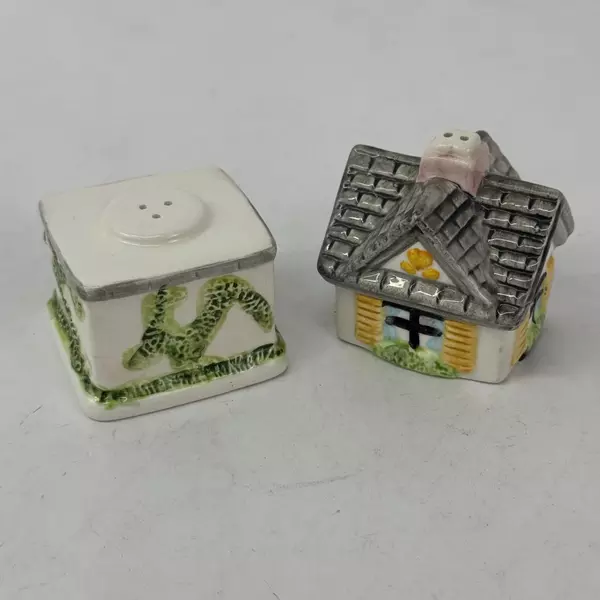 Vintage 2 Piece Antiques Store Ceramic Salt and Pepper Shaker Set