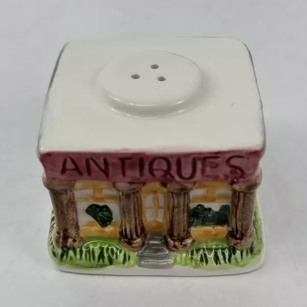 Vintage 2 Piece Antiques Store Ceramic Salt and Pepper Shaker Set