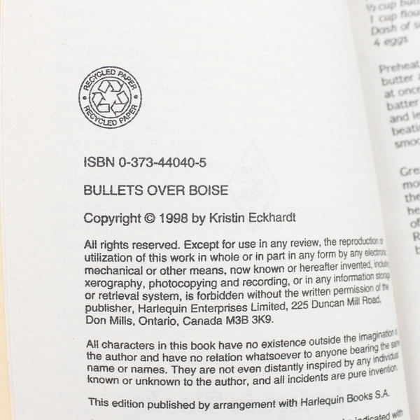 Harlequin Love & Laughter #40 Bullets Over Boise by Kristin Gabriel 1998 PB