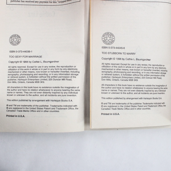 Lot of 2 Cathie Linz Marriage Makers Novels Love & Laughter #39 & 45 1998 PB