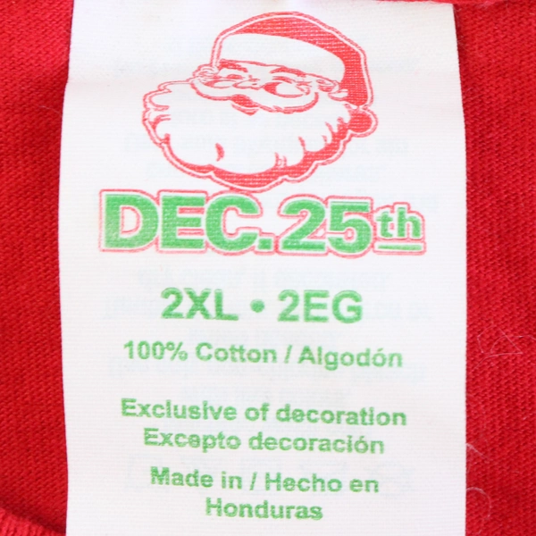Dec. 25th Red Santa Claus Cotton Graphic T-Shirt Men's Size 2XL