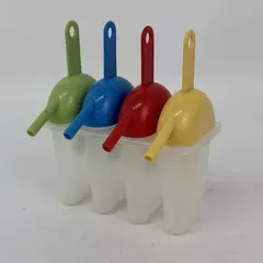 5 Piece Plastic Popsicle Mold Set With Sip Straws
