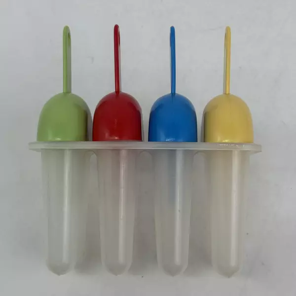 5 Piece Plastic Popsicle Mold Set With Sip Straws