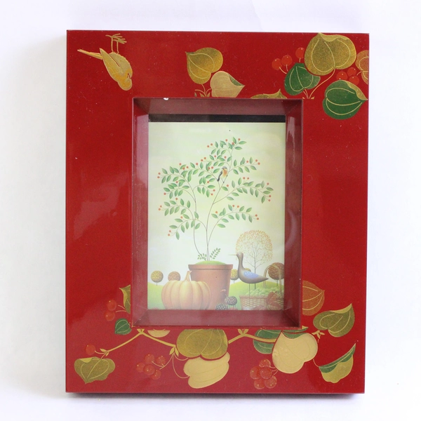 Asian-Inspired Red Cherry Design Wall-Hanging Photo Frame 3 1/4" x 4 3/4"