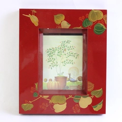 Asian-Inspired Red Cherry Design Wall-Hanging Photo Frame 3 1/4" x 4 3/4"
