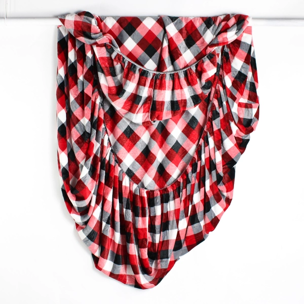 6 Piece Set Warm + Cozy Black & Red Checked Fuzzy Bedding Full Size