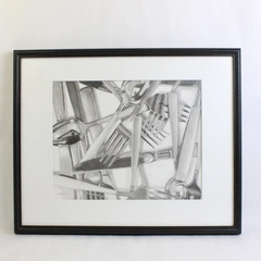 Jumbled by Gordon McCann Framed & Matted Original Graphite Drawing 17" x 21"