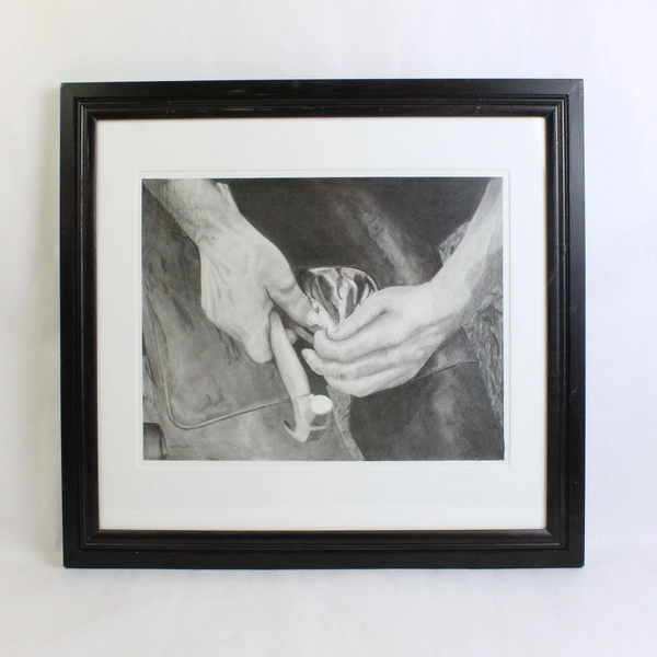 The Ferrier by Gordon McCann Framed Matted Original Graphite Drawing 19" x 21.5"