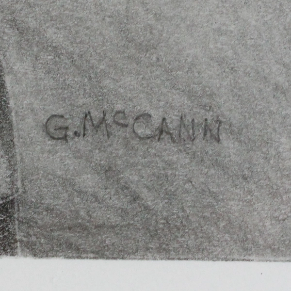 The Ferrier by Gordon McCann Framed Matted Original Graphite Drawing 19" x 21.5"