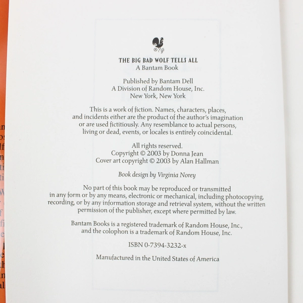 The Big Bad Wolf Tells All by Donna Kauffman 2003 Hardcover Bantam Books