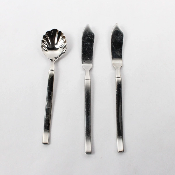 3 Piece Set J.A. Henckels Opus Stainless Steel Butter Knives and Sugar Spoon