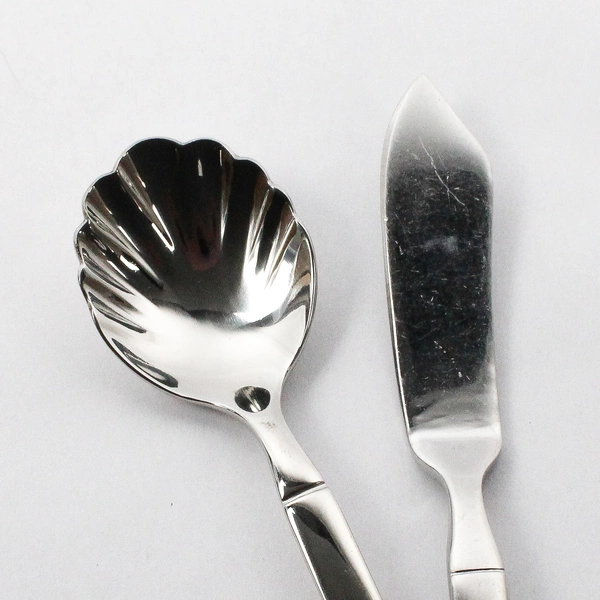 3 Piece Set J.A. Henckels Opus Stainless Steel Butter Knives and Sugar Spoon