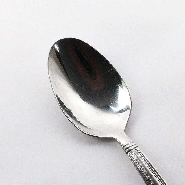 Set of 4 Pfaltzgraff Miranda Sand Stainless Steel Oval Soup Spoons