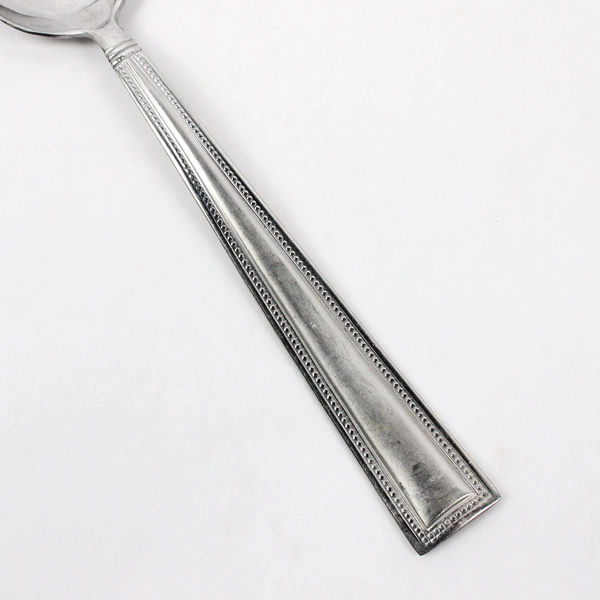 Set of 4 Pfaltzgraff Miranda Sand Stainless Steel Oval Soup Spoons