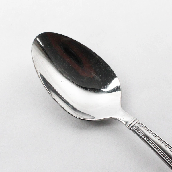 Set of 5 Pfaltzgraff Miranda Sand Stainless Steel Oval Soup Spoons