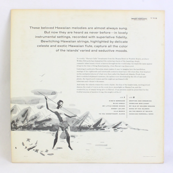 HAWAII CALLS "Favorite Instrumentals of Islands" Vinyl LP Record