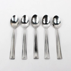 Set of 5 Pfaltzgraff Miranda Sand Stainless Steel Teaspoons