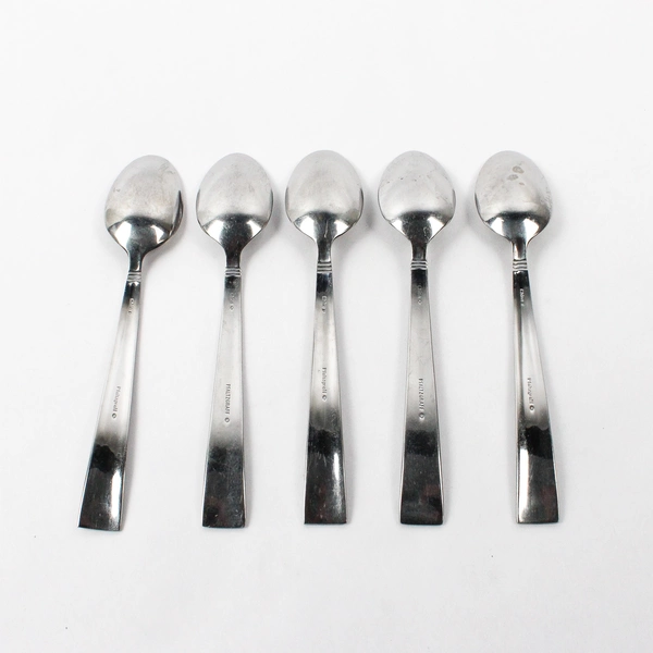 Set of 5 Pfaltzgraff Miranda Sand Stainless Steel Teaspoons