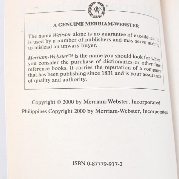 Merriam-Webster's French-English English-French Dictionary 2000 Paperback