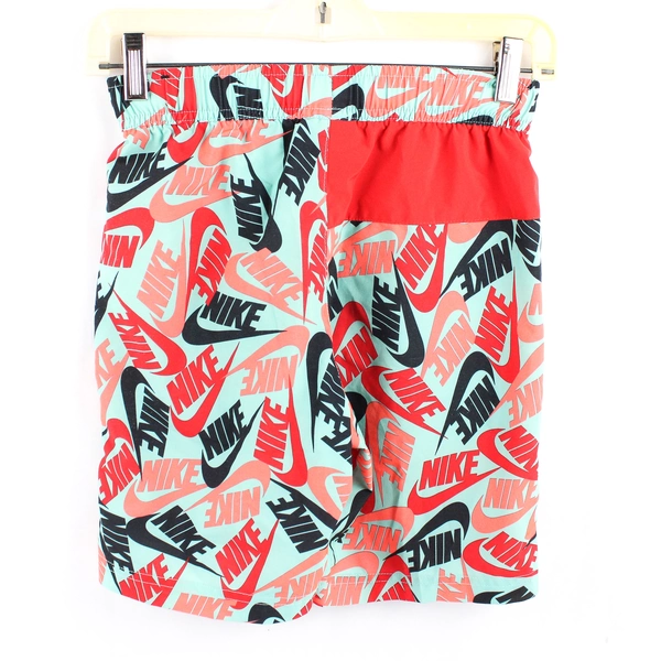 Nike Orange and Green Standard Fit Swim Trunks Boys' Size Small