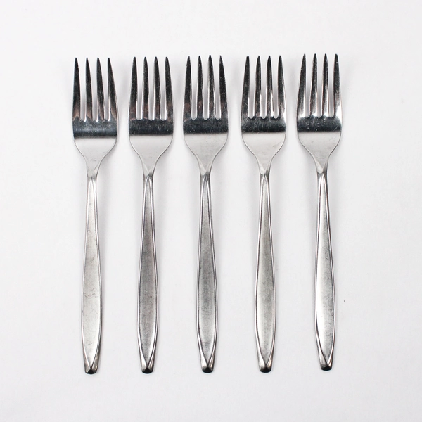 Lot 5 International Silver Nassau (Stainless) Flatware Salad Forks