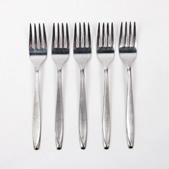 Lot 5 International Silver Nassau (Stainless) Flatware Salad Forks