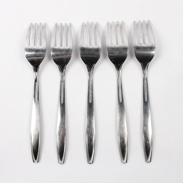 Lot 5 International Silver Nassau (Stainless) Flatware Salad Forks