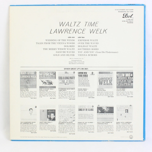 Vinyl LP Lawrence Welk Waltz Time Dot Records