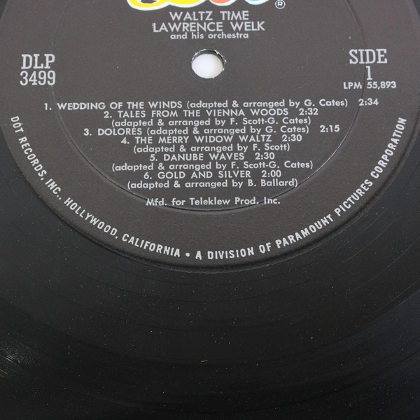 Vinyl LP Lawrence Welk Waltz Time Dot Records