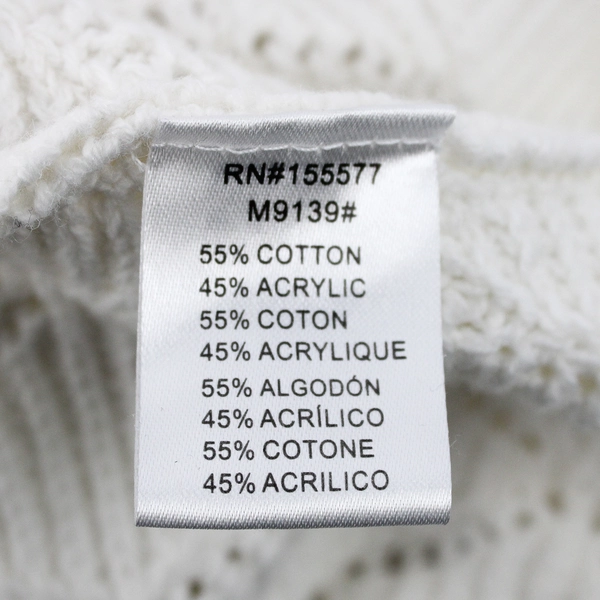 Miracle White V-Neck Oversized Knit Sweater Women's Size M/L