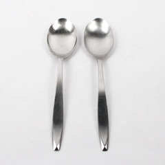 Lot 2 International Silver Nassau (Stainless) Flatware Serving Spoons