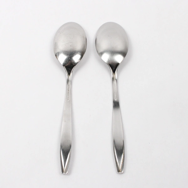 Lot 2 International Silver Nassau (Stainless) Flatware Serving Spoons