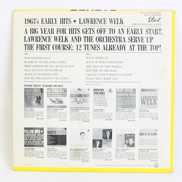 1963 Early Hits Lawrence Welk LP Vinyl Record Dot Records