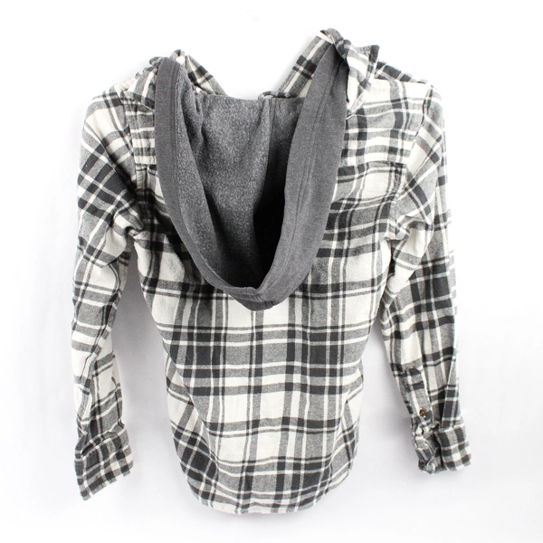 Sonoma Gray and Off-White Hooded Button-Up Boys' Size Medium