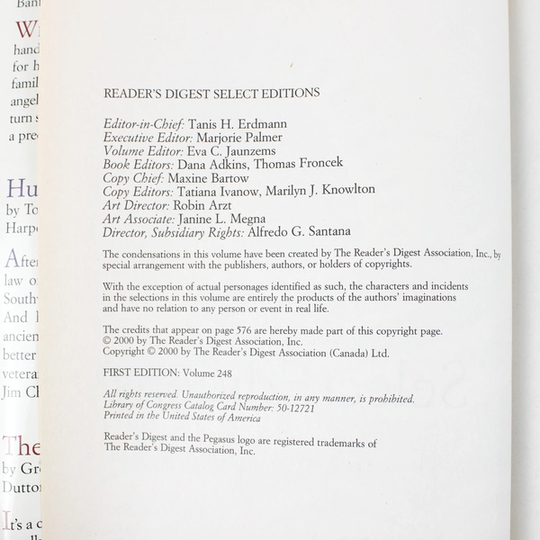 Reader’s Digest Select Editions Vol 2 2000 Rice Hillerman Iles Francis Hardcover